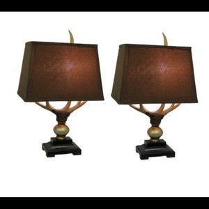 Set of Monarch Antler Table Lamps by Crestview